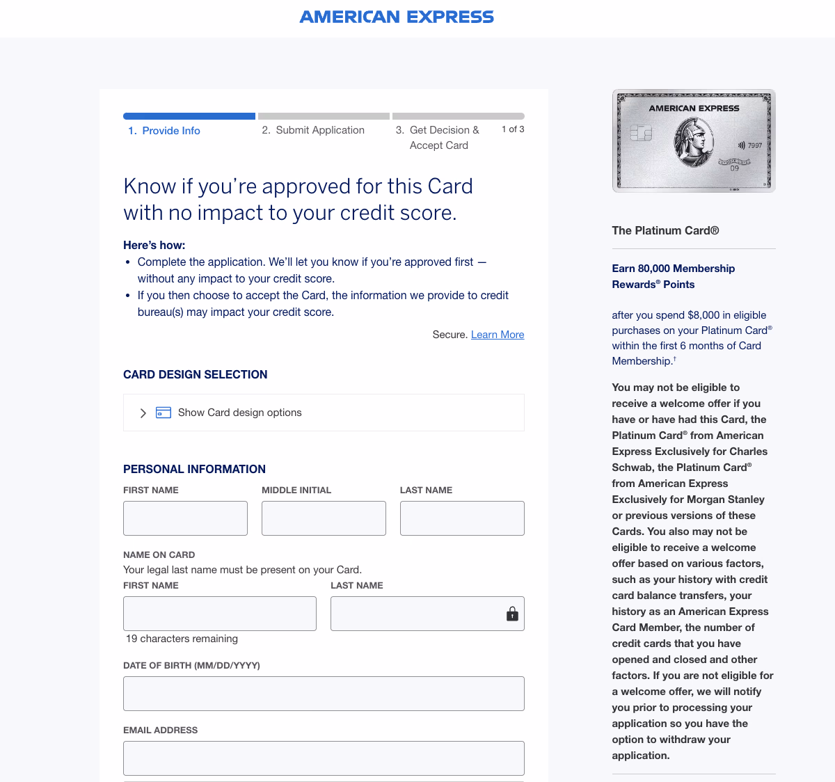 American Express Card Application